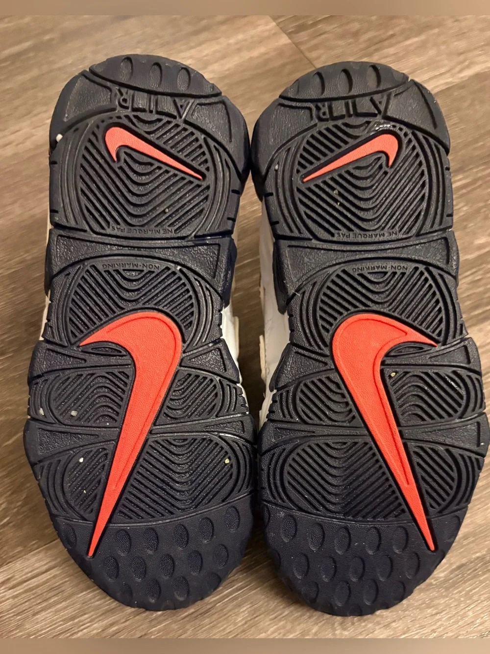 Nike Kids Air More Uptempo in the Red Navy Camo White  Size 11 C